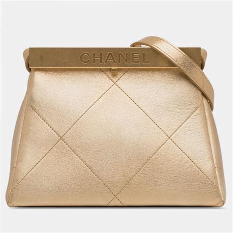 chanel calfskin & ruthenium metal black|chanel calfskin kiss lock bag.